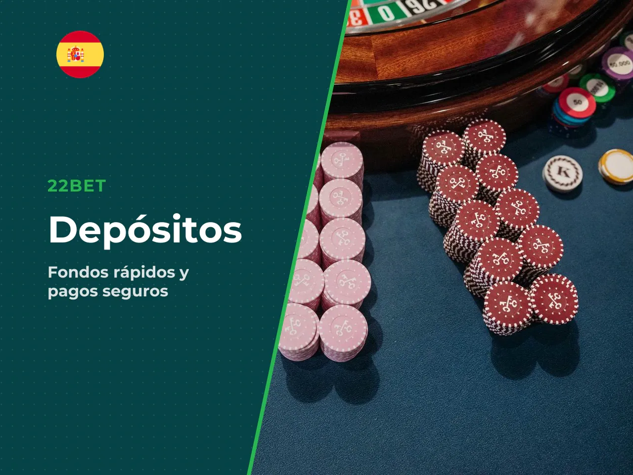 Preparar la cuenta para depósito y acceso a apuestas. Con el perfil completo y la seguridad configurada, ya puedes depositar fondos. 22Bet ofrece múltiples métodos de pago. El depósito mínimo es de **