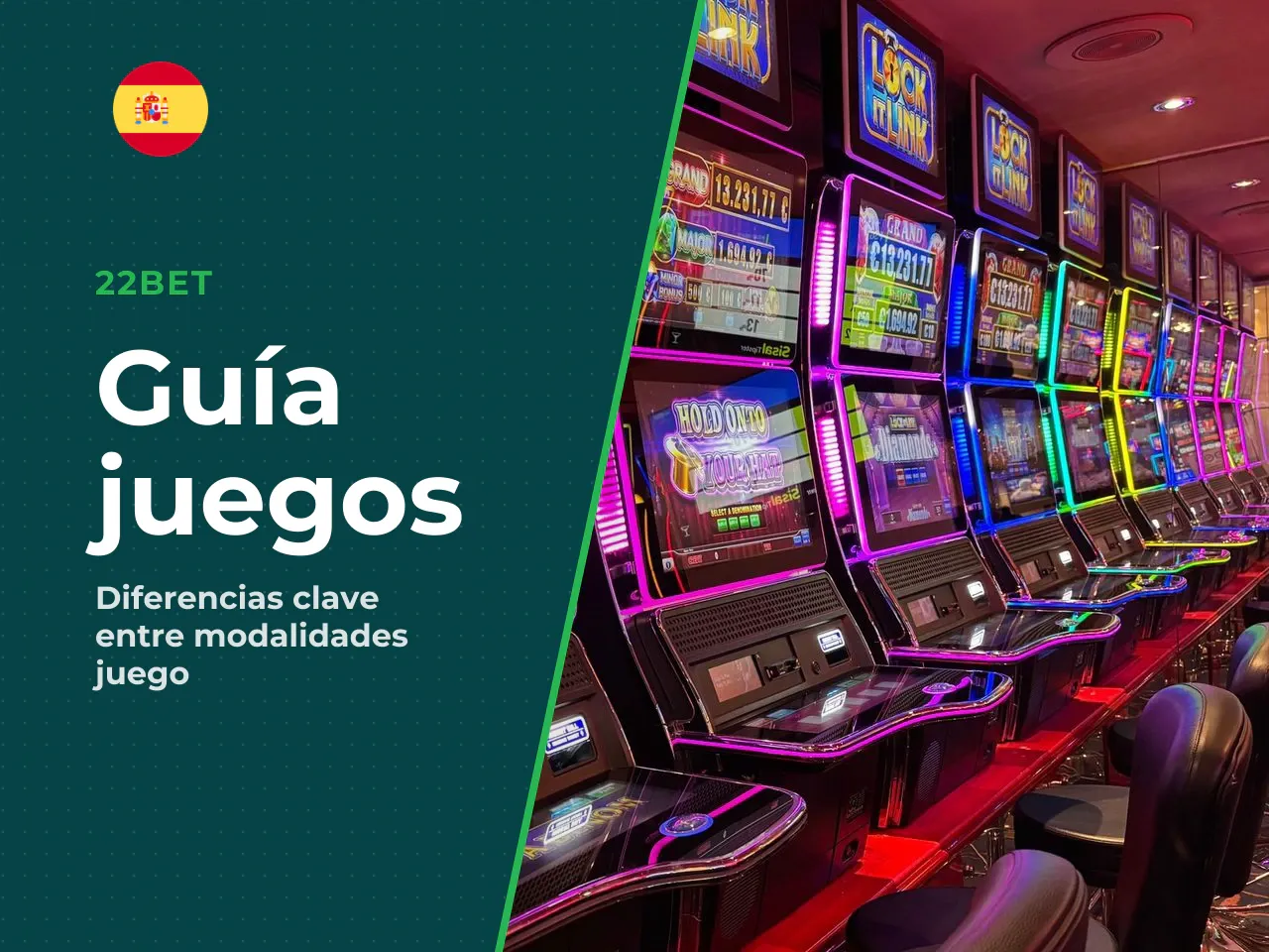 Diferencia entre casino, slots y apuestas en 22Bet. La diferencia existe y es relevante. En 22Bet, el usuario no entra a una sola experiencia de juego, sino a tres lógicas distintas: **casino**, **slo
